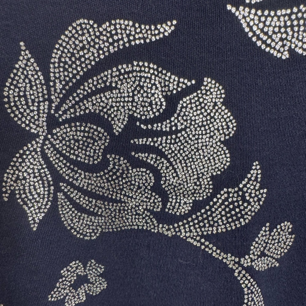 Karen Scott Navy Shift Dress with Silver Sparkle Print Size XLP - Picture 5 of 5